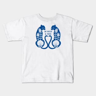 Be Wild & Free royal blue Kids T-Shirt